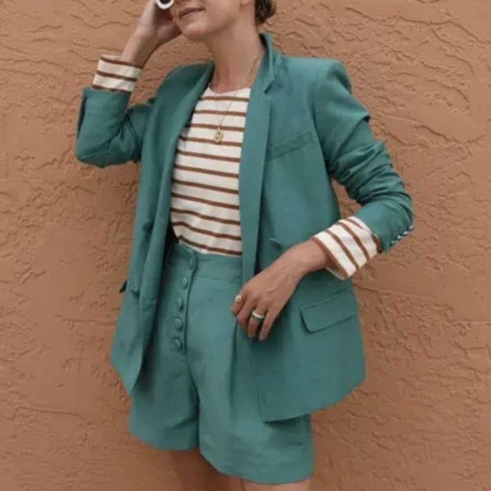 Sezane Christie Blazer Sage Green